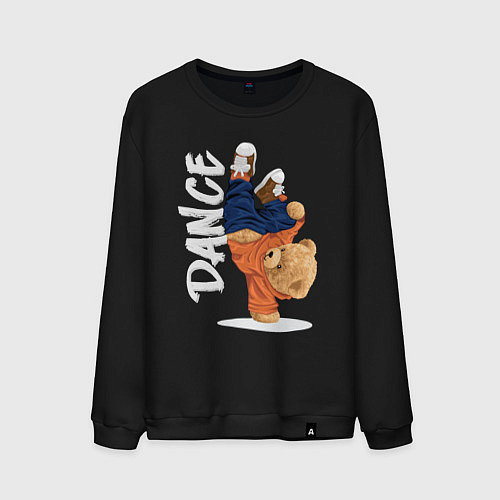 Мужской свитшот Плюшевый медвежонок танцор / Черный – фото 1