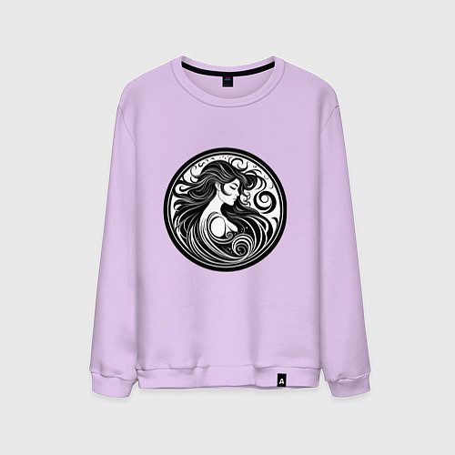 Мужской свитшот Трайбл узор девушки тату / Лаванда – фото 1