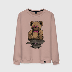 Свитшот хлопковый мужской Плюшевый медвежонок и его отражение, цвет: пыльно-розовый