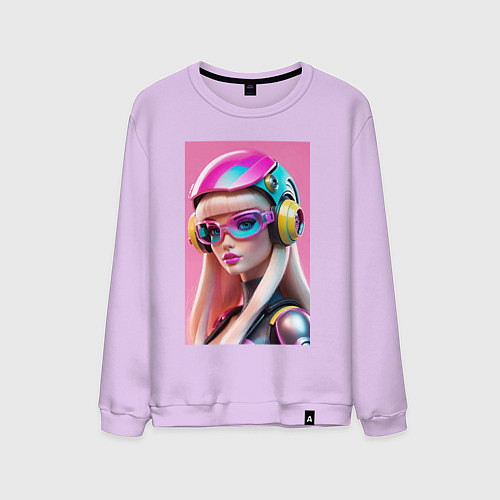 Мужской свитшот Sweet Barbie - cyberpunk / Лаванда – фото 1