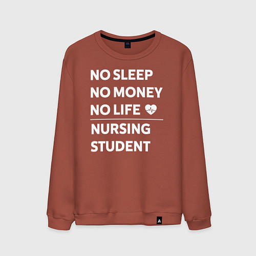 Мужской свитшот Студенты-медики / Кирпичный – фото 1