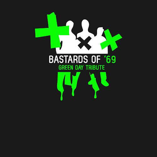 Мужской свитшот Bastards of 69 green day tribute / Черный – фото 3