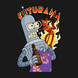 Свитшот хлопковый мужской Бендер и рободьявол, цвет: черный — фото 2