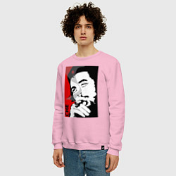 Свитшот хлопковый мужской Эрнесто Че - Гевара, цвет: светло-розовый — фото 2