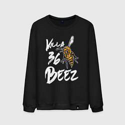 Свитшот хлопковый мужской Killa beez 36, цвет: черный