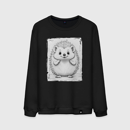 Мужской свитшот Пухлый ежик / Черный – фото 1