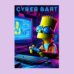 Свитшот хлопковый мужской Cyber Bart is an avid gamer, цвет: лаванда — фото 2