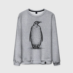 Свитшот хлопковый мужской Пингвин стоит, цвет: меланж