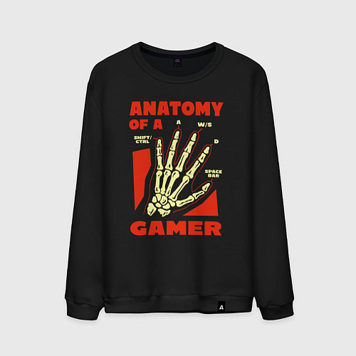 Мужской свитшот Anatomy of a gamer / Черный – фото 1