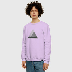 Свитшот хлопковый мужской Минималистичные треугольники, цвет: лаванда — фото 2