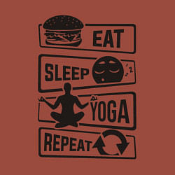 Свитшот хлопковый мужской Eat sleep yoga repeat, цвет: кирпичный — фото 2