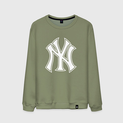 Мужской свитшот New York yankees - baseball logo / Авокадо – фото 1