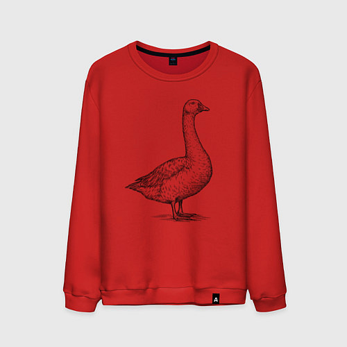 Мужской свитшот Гусь в профиль / Красный – фото 1