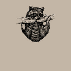 Свитшот хлопковый мужской Енот на ветке, цвет: миндальный — фото 2