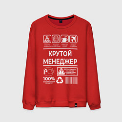 Свитшот хлопковый мужской Менеджер, цвет: красный