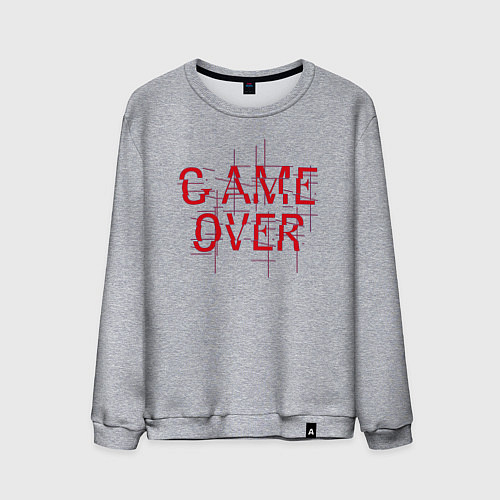 Мужской свитшот Надпись - Game over / Меланж – фото 1