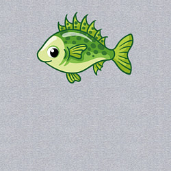 Свитшот хлопковый мужской Зелёная рыбёшка, цвет: меланж — фото 2