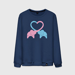 Свитшот хлопковый мужской Elephants love, цвет: тёмно-синий
