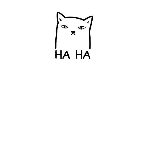 Мужской свитшот Cat ha ha black / Белый – фото 3