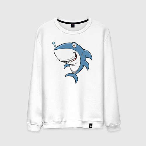 Мужской свитшот Cute shark / Белый – фото 1