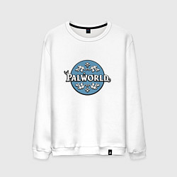 Свитшот хлопковый мужской Palworld узоры, цвет: белый