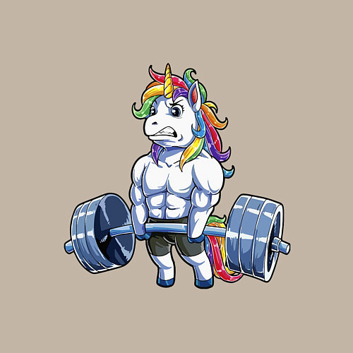 Мужской свитшот Тяж единорог / Миндальный – фото 3