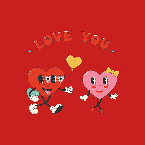 Мужской свитшот Люблю тебя / Красный – фото 3