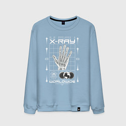 Свитшот хлопковый мужской X-ray streetwear, цвет: мягкое небо