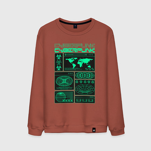 Мужской свитшот Cyberpunk streetwear / Кирпичный – фото 1