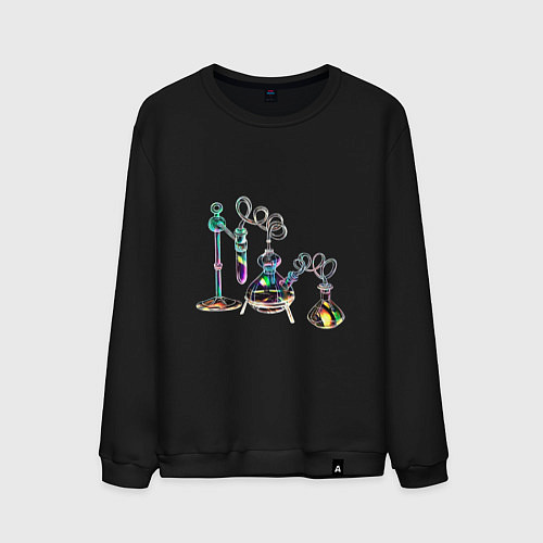 Мужской свитшот Стеклянные колбочки / Черный – фото 1
