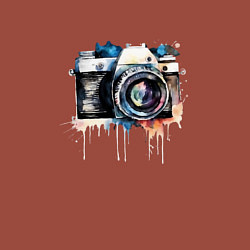 Свитшот хлопковый мужской Фотоаппарат акварель, цвет: кирпичный — фото 2