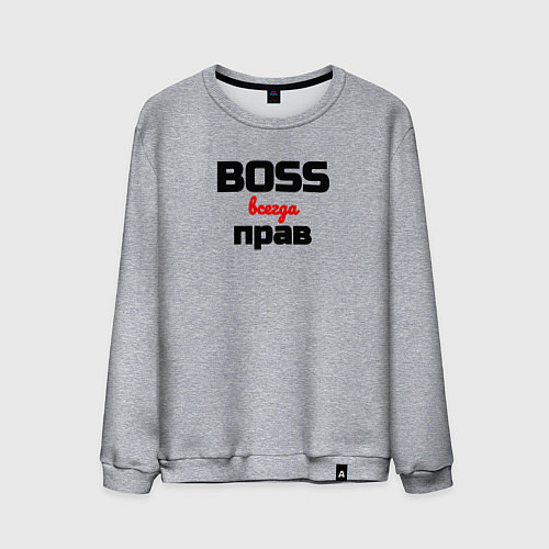 Мужской свитшот Boss всегда прав / Меланж – фото 1