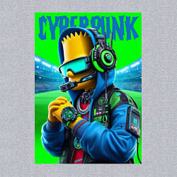 Свитшот хлопковый мужской Cyber Bart Simpson - ai art fantasy, цвет: меланж — фото 2