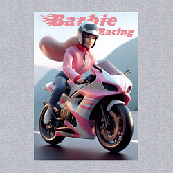 Свитшот хлопковый мужской Barbie racing - ai art, цвет: меланж — фото 2