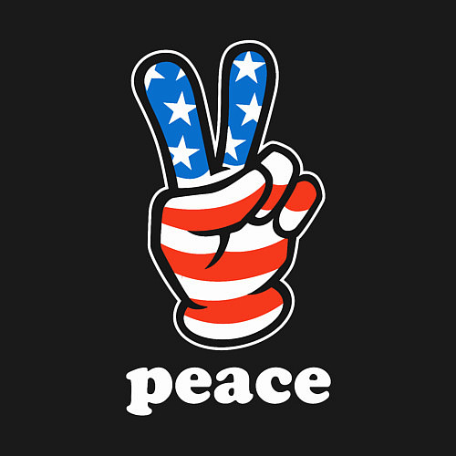 Мужской свитшот USA peace / Черный – фото 3