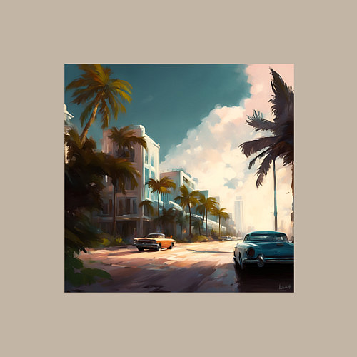 Мужской свитшот Солнечный Майами / Миндальный – фото 3