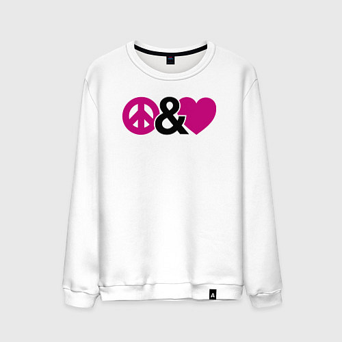 Мужской свитшот Peace and love / Белый – фото 1