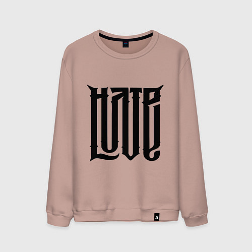 Мужской свитшот Любовь - ненависть / Пыльно-розовый – фото 1