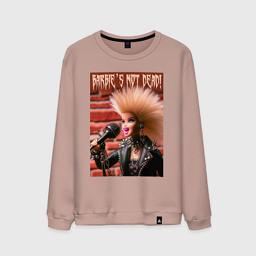 Мужской свитшот Barbies not dead - motto / Пыльно-розовый – фото 1