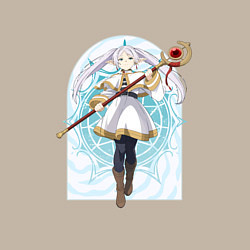 Свитшот хлопковый мужской Фрирен с посохом, цвет: миндальный — фото 2