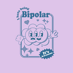 Свитшот хлопковый мужской I hate being bipolar, цвет: лаванда — фото 2