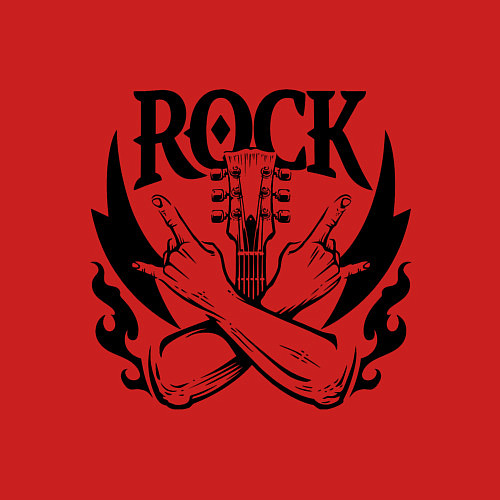 Мужской свитшот Rock - guitar / Красный – фото 3