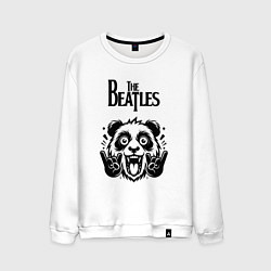 Свитшот хлопковый мужской The Beatles - rock panda, цвет: белый