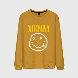 Свитшот хлопковый мужской Nirvana original, цвет: горчичный