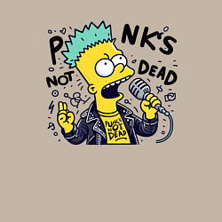 Свитшот хлопковый мужской Bart Simpson - punks not dead, цвет: миндальный — фото 2