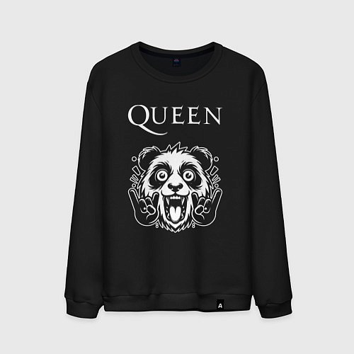 Мужской свитшот Queen rock panda / Черный – фото 1