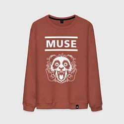 Свитшот хлопковый мужской Muse rock panda, цвет: кирпичный