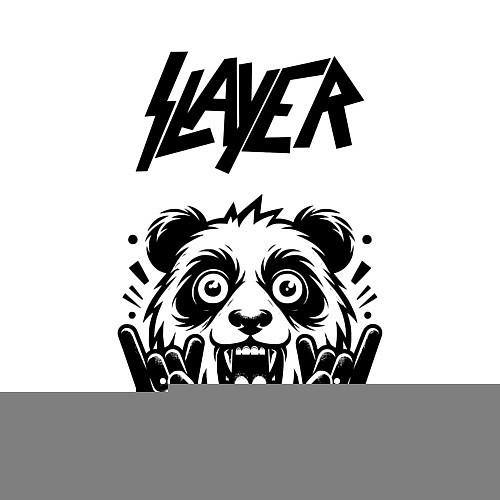 Мужской свитшот Slayer - rock panda / Белый – фото 3