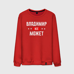 Свитшот хлопковый мужской Владимир всё может, цвет: красный