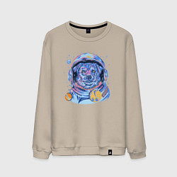 Свитшот хлопковый мужской Собака космонавт, цвет: миндальный